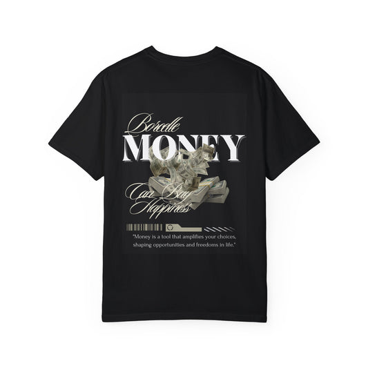 Inspirational Unisex Garment-Dyed T-Shirt - 'Money Can Buy Happiness' Design