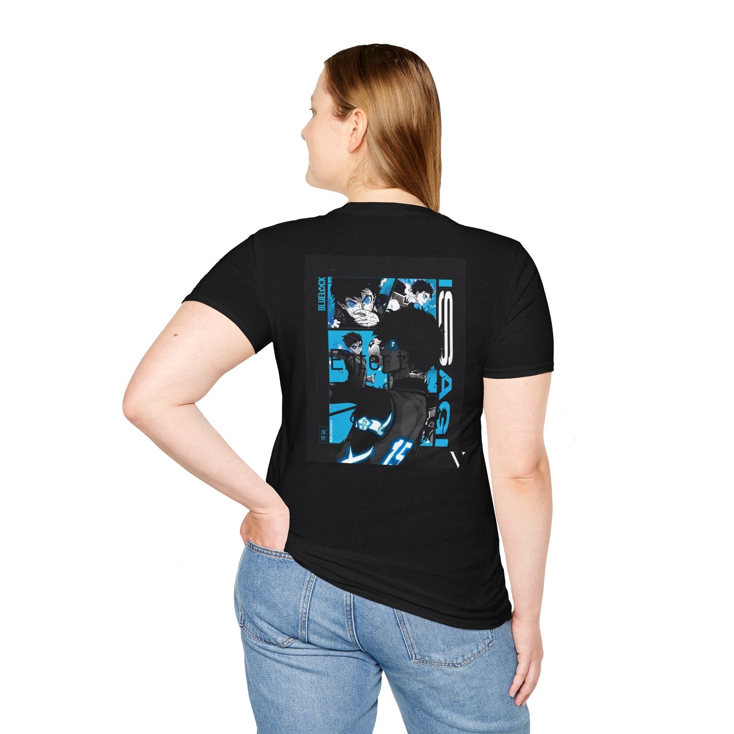 Unisex Softstyle T-Shirt - BLUELLOCK ISAGI Graphic Tee for Anime Fans